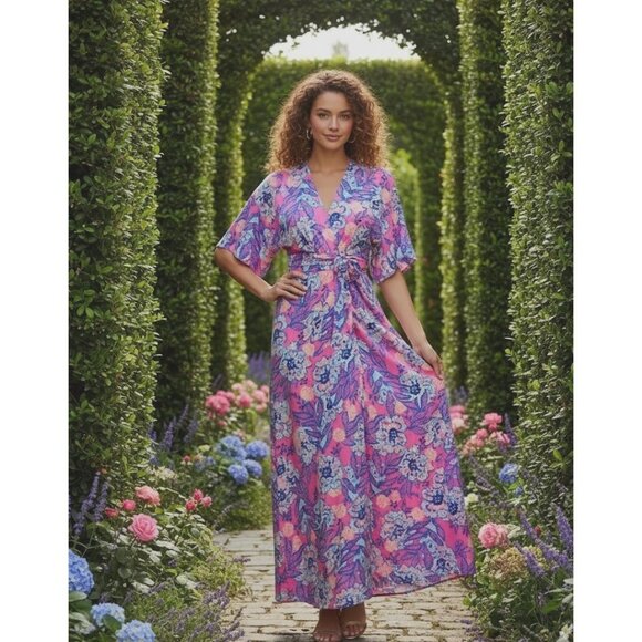 Lilly Pulitzer Dresses & Skirts - NWT Lilly Pulitzer Wisteria Maxi in Totally Koalified Stretch Jersey Dress 4